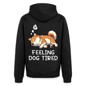 Feeling Dog Tired Shiba Inu Shiba Owner Shiba - Unisex Premium Organic Zip Hoodie - black - Back - Nico (187cm)