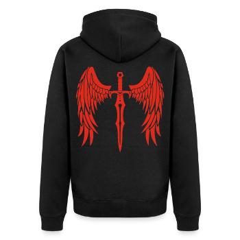 épée ailée rouge - Veste à capuche bio Premium Unisexe - noir - Dos - Nico (187cm)