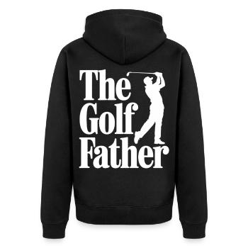 The Golf Father T-Shirt Lustig Golf Papa Vatertag - Unisex Premium Bio Zip Hoodie - Schwarz - Hinten - Nico (187cm)