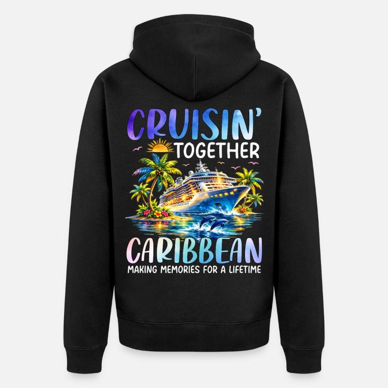 Cruisin Ensemble dans les Caraïbes - Veste à capuche bio Premium Unisexe - noir