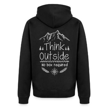 Pensez à des montagnes sans boîte - Veste à capuche bio Premium Unisexe - noir - Dos - Nico (187cm)