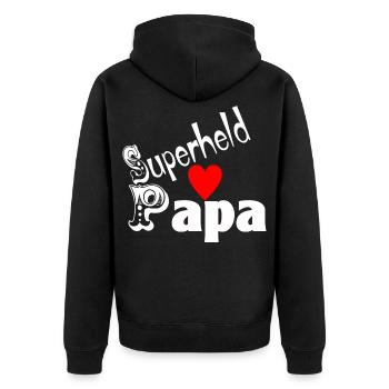 Papa super-héros de la fête des pères - Veste à capuche bio Premium Unisexe - noir - Dos - Nico (187cm)