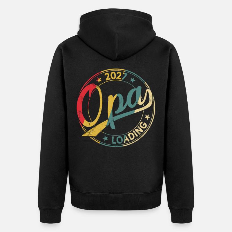 Opa 2027 Loading Werdender Opa 2027 - Unisex Premium Bio Zip Hoodie - Schwarz