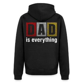 Papa est tout Chemise - Veste à capuche bio Premium Unisexe - noir - Dos - Nico (187cm)