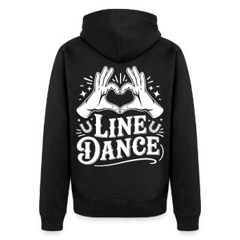 Line Dance Heart Sign - Unisex Premium Organic Zip Hoodie - black - Back - Nico (187cm)