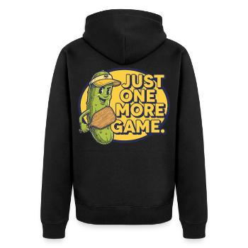 Pickleball Lustiger Spieler Nur noch ein Spiel Liebe - Unisex Premium Bio Zip Hoodie - Schwarz - Hinten - Nico (187cm)