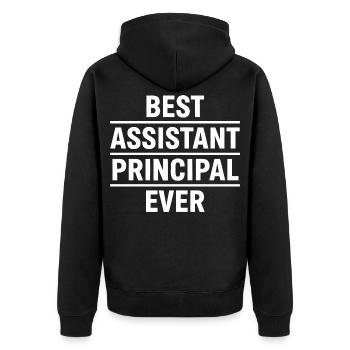 Best Assistant Principal Ever - Unisex Premium Organic Zip Hoodie - black - Back - Nico (187cm)