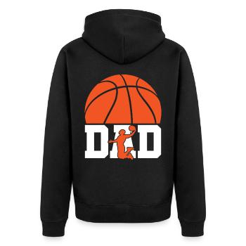 Basketball Dad Basketball Player Dad - Unisex Premium Organic Zip Hoodie - black - Back - Nico (187cm)