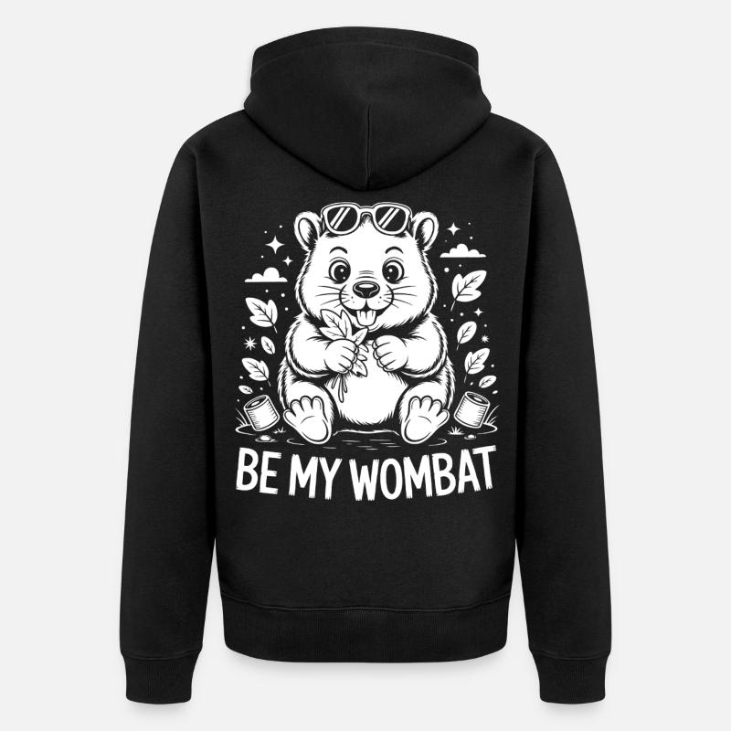 Sois mon Wombat – Mignon Wombat - Veste à capuche bio Premium Unisexe - noir