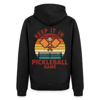 Pickleball Keep It In Game Paddles drôles de joueur - Veste à capuche bio Premium Unisexe - noir - Dos - Nico (187cm)