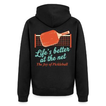 Le pickleball est meilleur à la joie du net - Veste à capuche bio Premium Unisexe - noir - Dos - Nico (187cm)