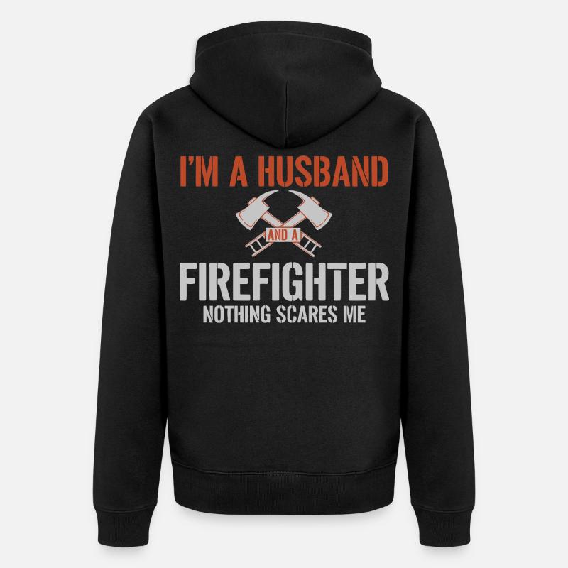 Ehemann Feuerwehrmann - Unisex Premium Bio Zip Hoodie - Schwarz