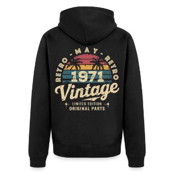 Vintage May 1971: The Authentic Myth May 1971 - Unisex Premium Organic Zip Hoodie - black - Back - Nico (187cm)