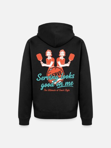 Pickleball-lustiger Pickleball-Pickleball - Unisex Premium Bio Zip Hoodie - Schwarz