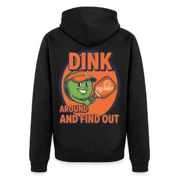 Pickleball spielt herum und findet den lustigen Spieler heraus - Unisex Premium Bio Zip Hoodie - Schwarz - Hinten - Nico (187cm)