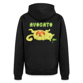 T-shirt Avogato avocat chat - Veste à capuche bio Premium Unisexe - noir - Dos - Nico (187cm)