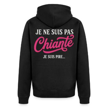 Humour Femme Chiante Râleuse Drôle - Veste à capuche bio Premium Unisexe - noir - Dos - Nico (187cm)