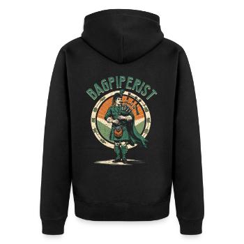 Bagpipes Bagpiper Bagpiper - Unisex Premium Organic Zip Hoodie - black - Back - Nico (187cm)