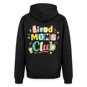 Club des mamans fatiguées - Humour des mamans cafétériques - Veste à capuche bio Premium Unisexe - noir - Dos - Nico (187cm)