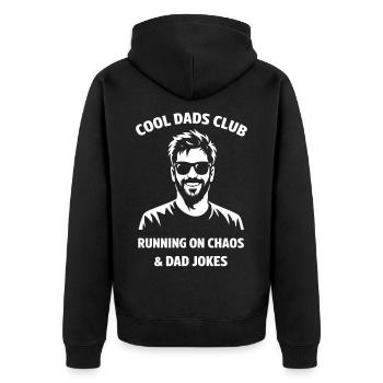 Cool Dads Club Shirt Funny Dad Jokes - Unisex Premium Organic Zip Hoodie - black - Back - Nico (187cm)