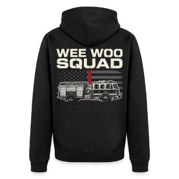 Wee Woo Squad Rescue Service Design - Unisex Premium Organic Zip Hoodie - black - Back - Nico (187cm)