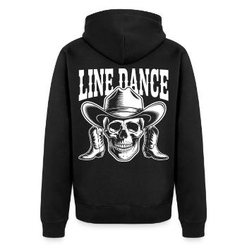Line Dance Skull Western - Unisex Premium Organic Zip Hoodie - black - Back - Nico (187cm)