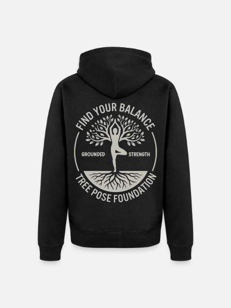Yoga Find Your Balance Mindfulness - Unisex Premium Organic Zip Hoodie - black