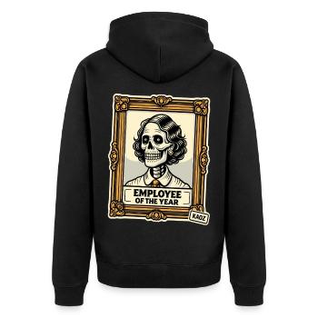 Skelettmitarbeiter des Jahres - Unisex Premium Bio Zip Hoodie - Schwarz - Hinten - Nico (187cm)