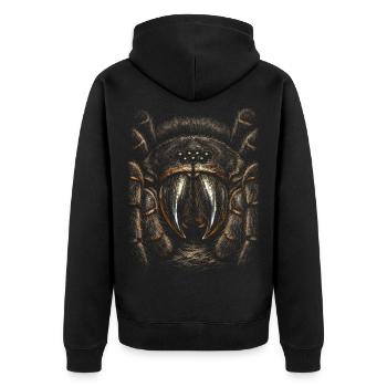 Tarantula - Unisex Premium Organic Zip Hoodie - black - Back - Nico (187cm)