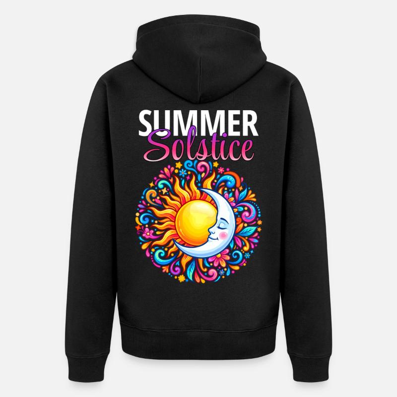 Litha Pagan Solstice d’été Midsommar - Veste à capuche bio Premium Unisexe - noir