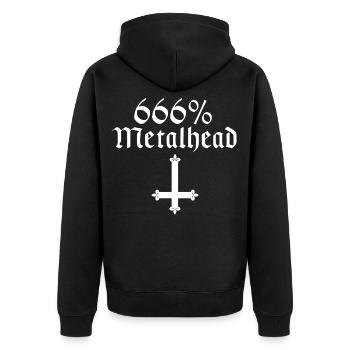 666 % Festival de concert Metalhead Gothic Cross - Veste à capuche bio Premium Unisexe - noir - Dos - Nico (187cm)