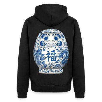Daruma - Veste à capuche bio Premium Unisexe - noir - Dos - Nico (187cm)