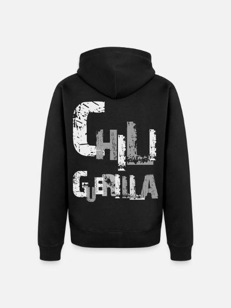 Chili Grunge Typography, Chiliguerilla - Unisex Premium Bio Zip Hoodie - Schwarz