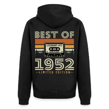 1952 Vintage Rétro Cadeau D'anniversaire - Veste à capuche bio Premium Unisexe - noir - Dos - Nico (187cm)