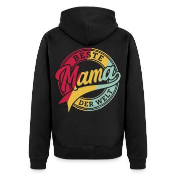 Cadeau de la Meilleure T-shirt Maman du Monde pour la fête des mères - Veste à capuche bio Premium Unisexe - noir - Dos - Nico (187cm)
