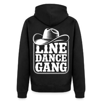 Line Dance Gang - Unisex Premium Organic Zip Hoodie - black - Back - Nico (187cm)