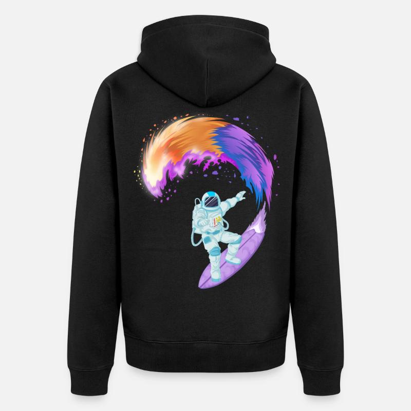 Chemise spatiale de surf d’astronaute - Veste à capuche bio Premium Unisexe - noir