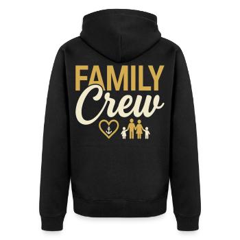 Family Crew Familie Spruch Eltern Kinder - Unisex Premium Bio Zip Hoodie - Schwarz - Hinten - Nico (187cm)