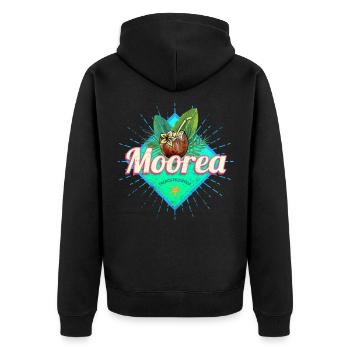 Moorea Französisch-Polynesien Insel Souvenir - Unisex Premium Bio Zip Hoodie - Schwarz - Hinten - Nico (187cm)