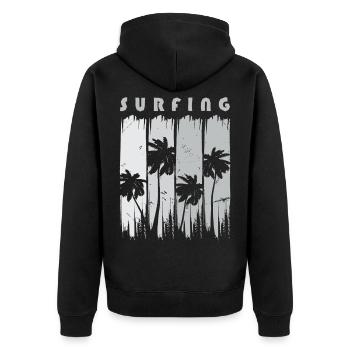 Surf Surfen Surfer - Veste à capuche bio Premium Unisexe - noir - Dos - Nico (187cm)