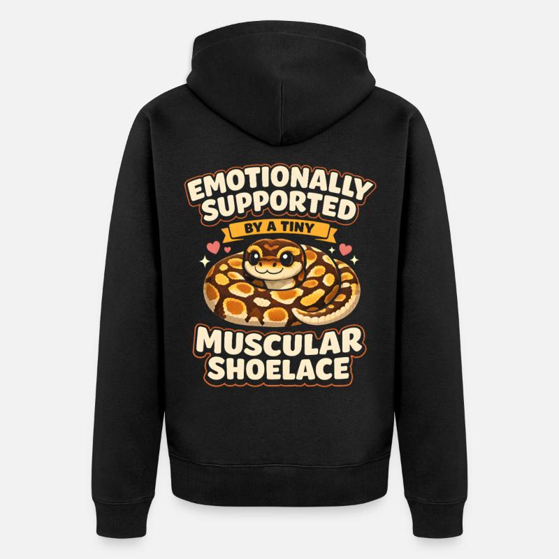Lacets musclés | Humour du Python Roi - Veste à capuche bio Premium Unisexe - noir