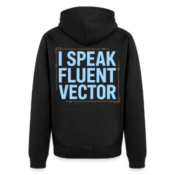 Designer de logos : je parle couramment graphiste vectoriel - Veste à capuche bio Premium Unisexe - noir - Dos - Nico (187cm)