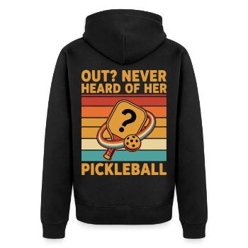 Joueur drôle de pickleball Adore le pickleball Jamais - Veste à capuche bio Premium Unisexe - noir - Dos - Nico (187cm)