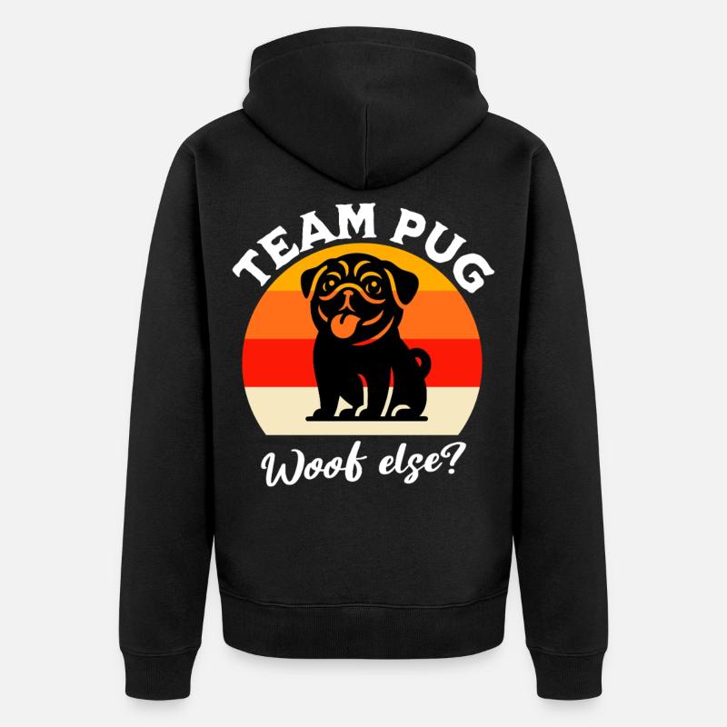 Équipe Pug - Veste à capuche bio Premium Unisexe - noir