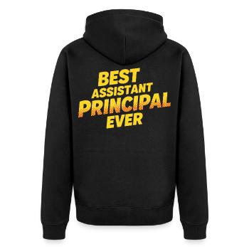 Best Vice Principal of All Time - Unisex Premium Organic Zip Hoodie - black - Back - Nico (187cm)
