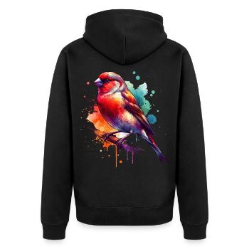 Cadeau de la mouette japonaise - Veste à capuche bio Premium Unisexe - noir - Dos - Nico (187cm)