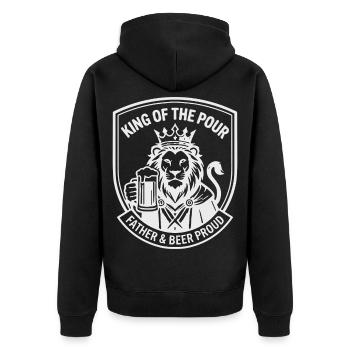 Vatertag Löwe King of the Pour Bier - Veste à capuche bio Premium Unisexe - noir - Dos - Nico (187cm)