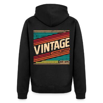 Millésime 1970 - Veste à capuche bio Premium Unisexe - noir - Dos - Nico (187cm)