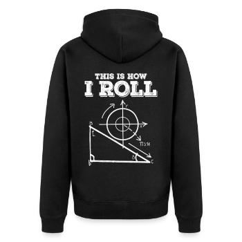 Voici comment je roule un diagramme mathématique - Veste à capuche bio Premium Unisexe - noir - Dos - Nico (187cm)