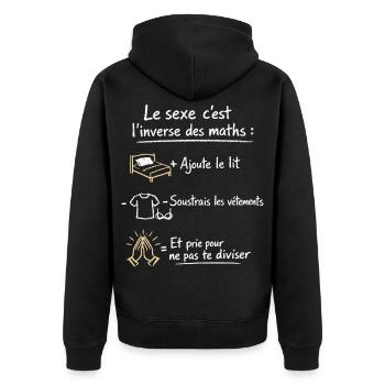 Humour Sexe Mathématiques Citation Drôle Design - Unisex Premium Bio Zip Hoodie - Schwarz - Hinten - Nico (187cm)